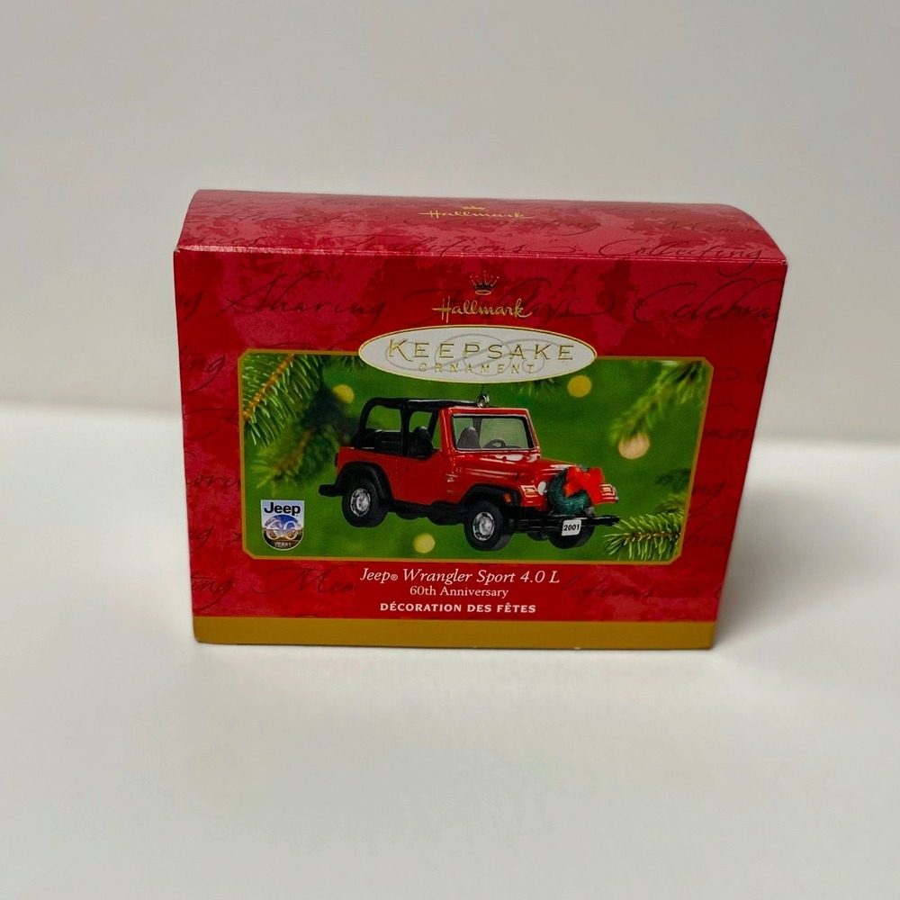 2001 Hallmark Keepsake Jeep Wrangler Sport 60th Anniversary Ornament Die Cast